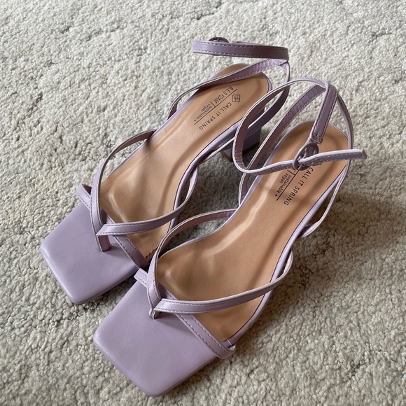 Call It Spring Purple Block Heels - Picture 1 of 3